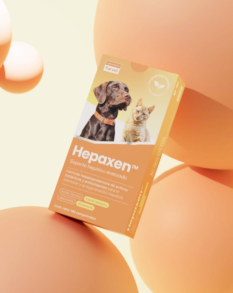 Hepaxen render comercial, protector hepático packaging